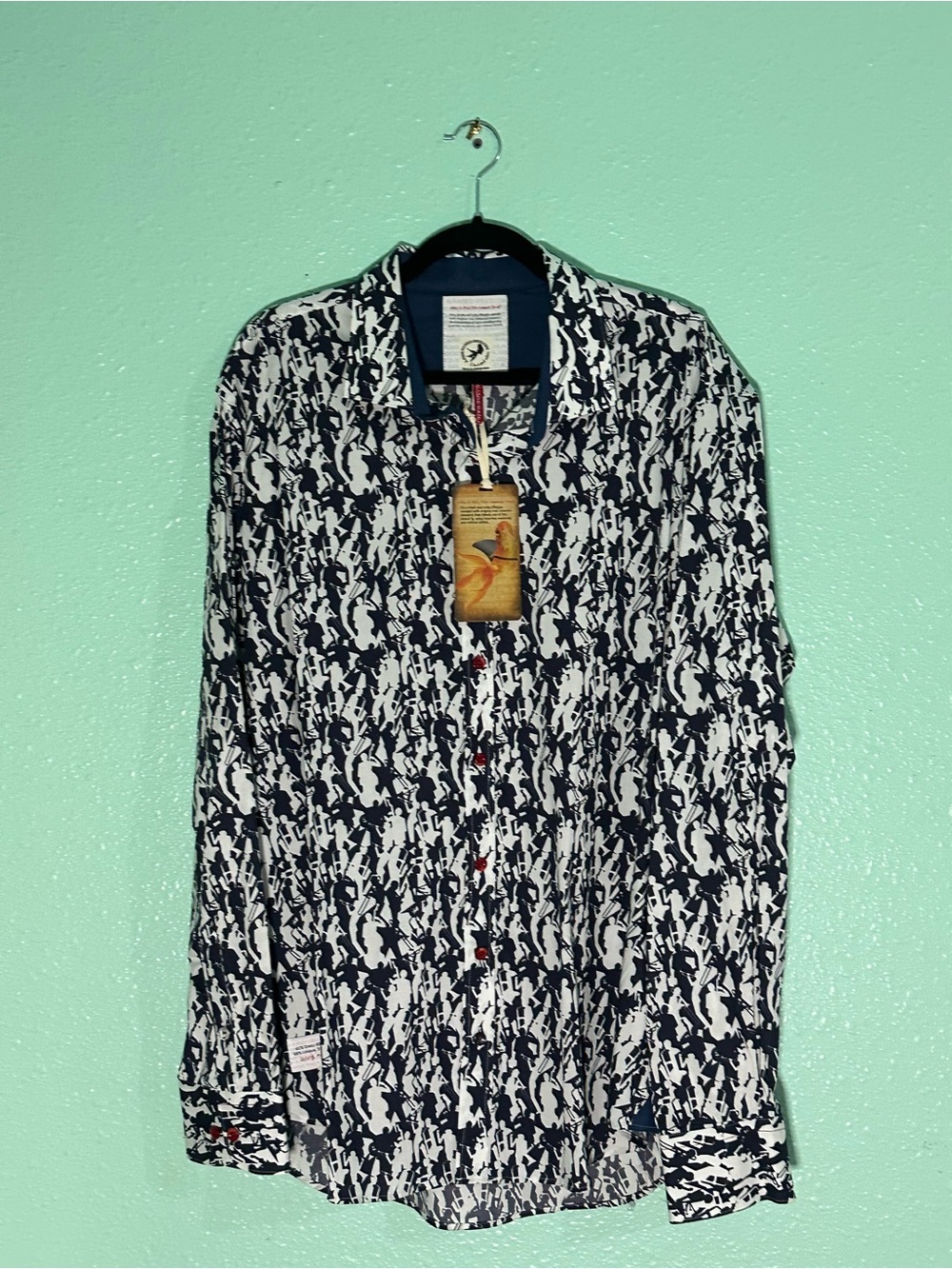 Men's Casual Button-Down Shirt - Navy